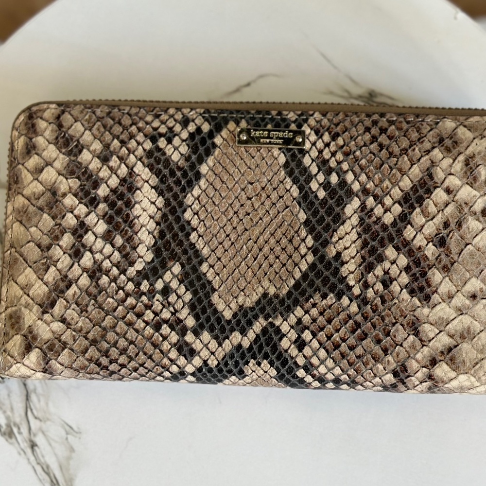 Kate Spade Snake Python Embossed Zip Around Wallet